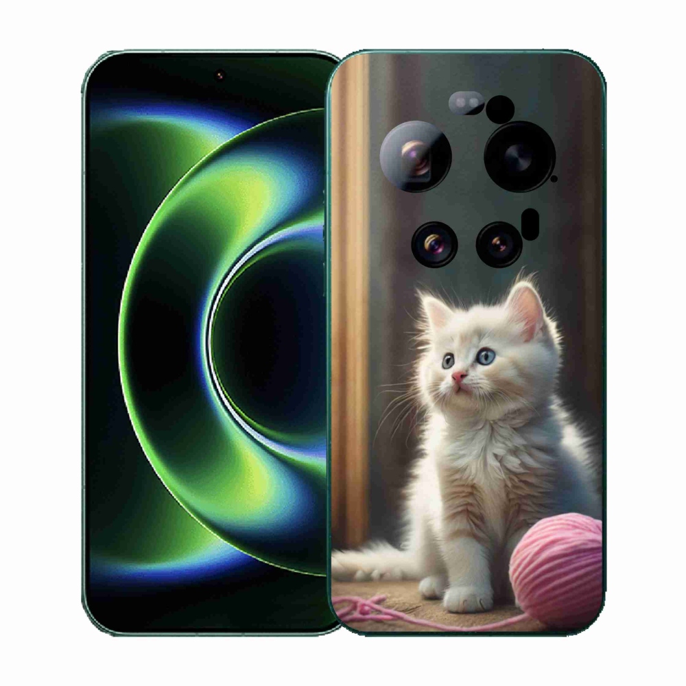 Gélový kryt mmCase na Xiaomi 17 Ultra - biele mačiatko 2