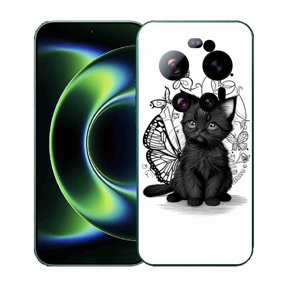 Gélový kryt mmCase na Xiaomi 17 Ultra - čierne mačiatko