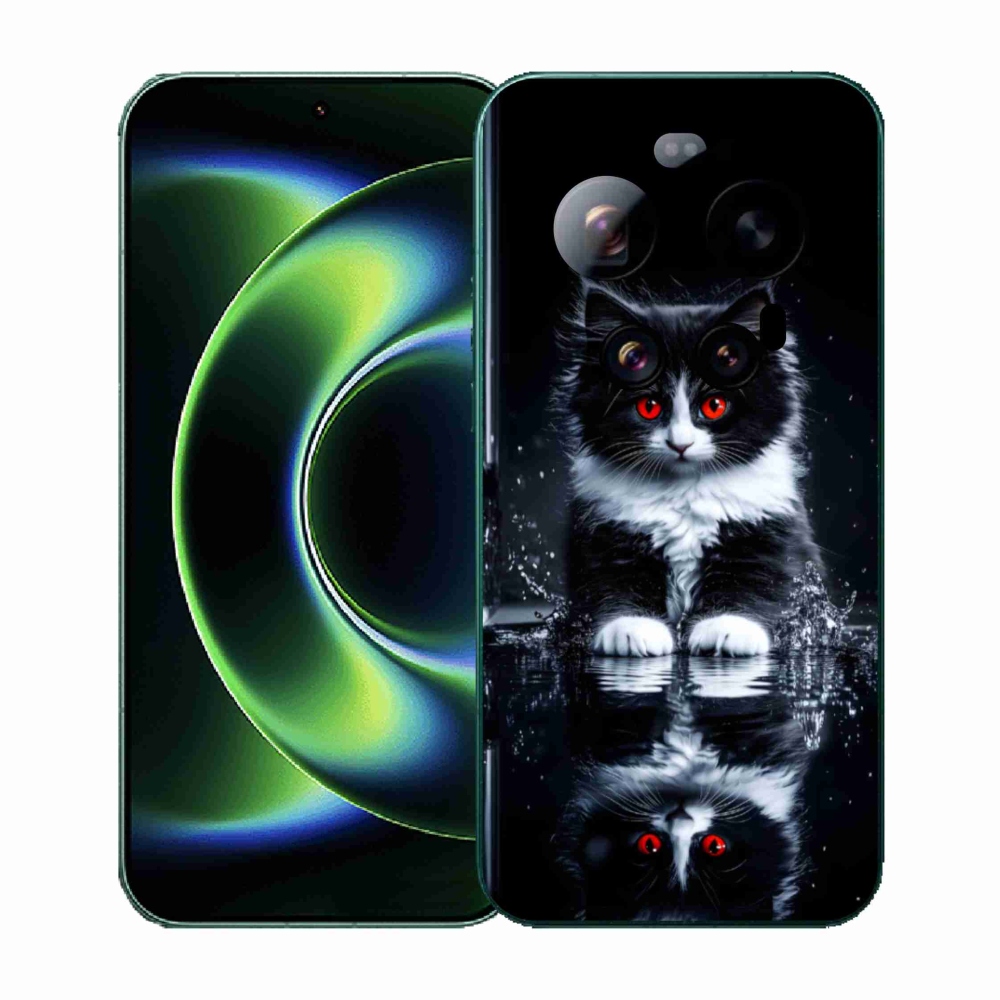 Gélový kryt mmCase na Xiaomi 17 Ultra - čiernobiele mačiatko