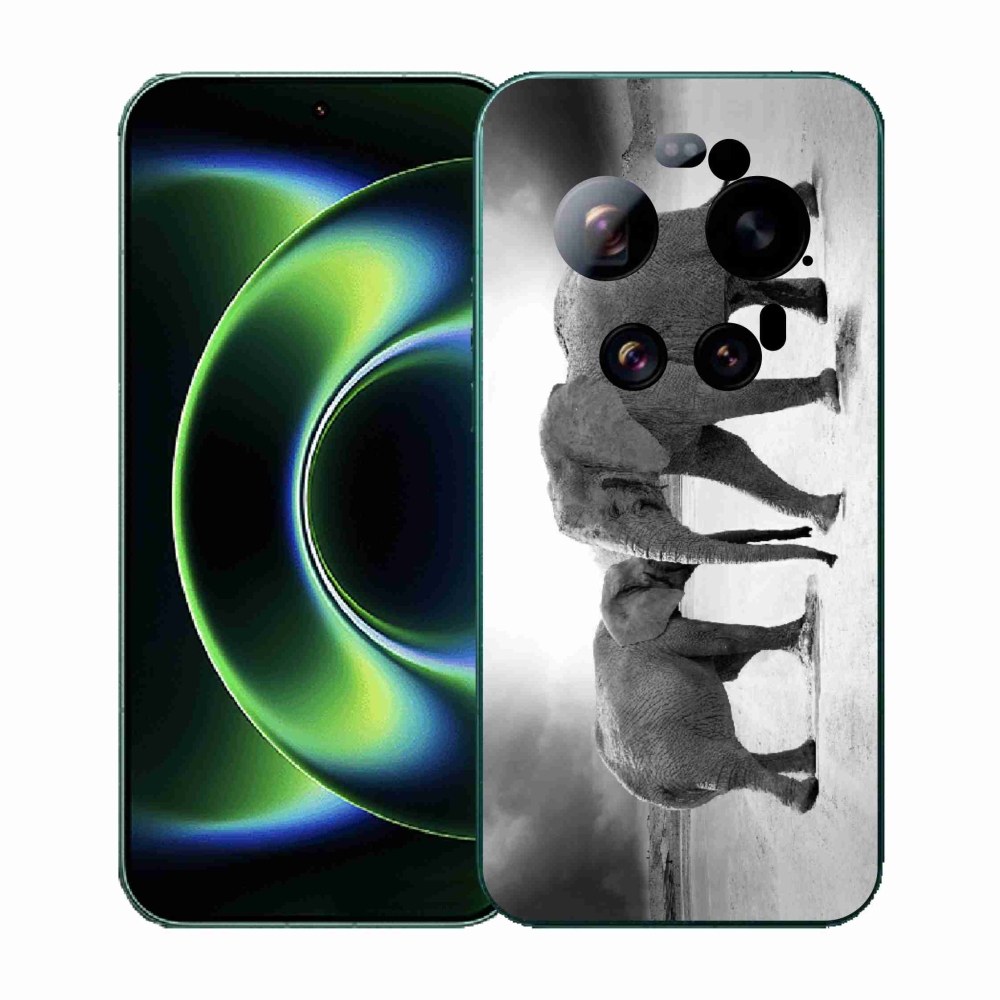 Gélový kryt mmCase na Xiaomi 17 Ultra - čiernobieli slony