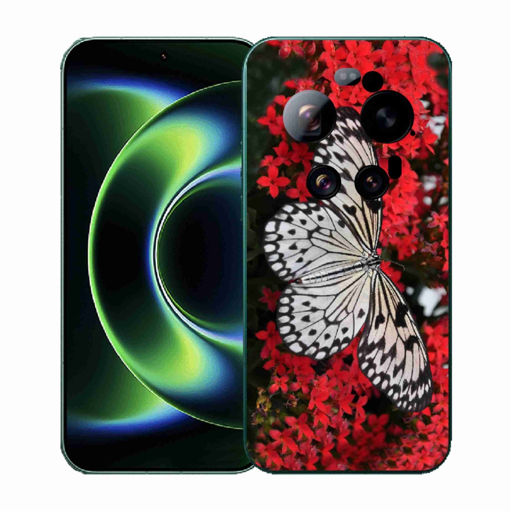 Gélový kryt mmCase na Xiaomi 17 Ultra - čiernobiely motýľ 1