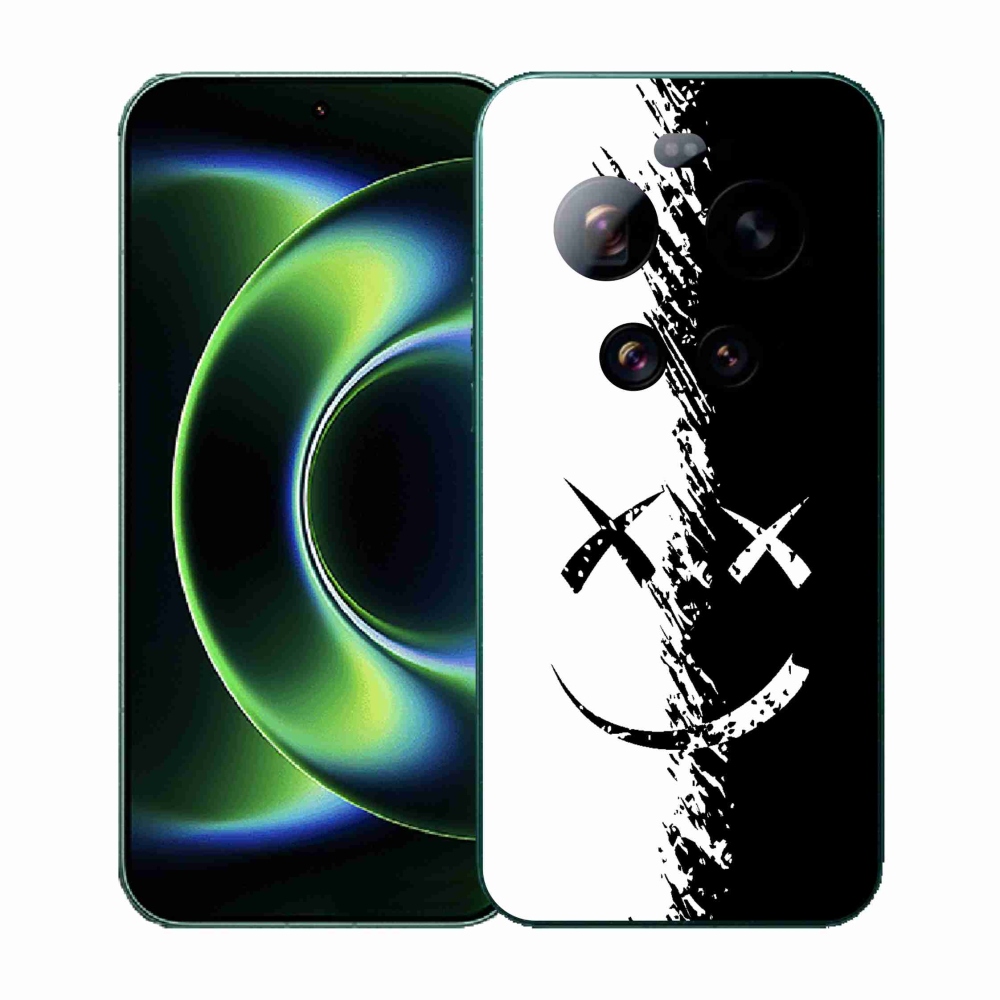 Gélový kryt mmCase na Xiaomi 17 Ultra - čiernobiely smajlík