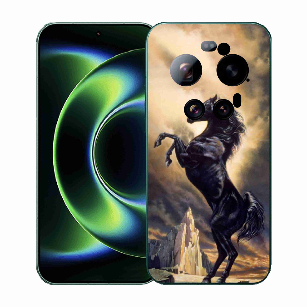 Gélový kryt mmCase na Xiaomi 17 Ultra - čierny kreslený kôň