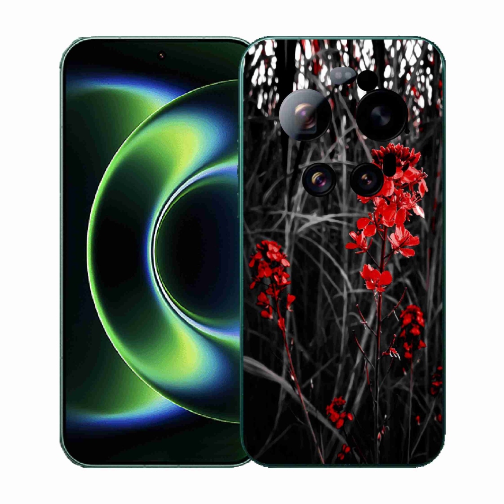 Gélový kryt mmCase na Xiaomi 17 Ultra - červená rastlina