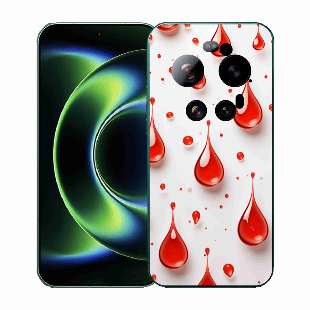 Gélový kryt mmCase na Xiaomi 17 Ultra - červené kvapky