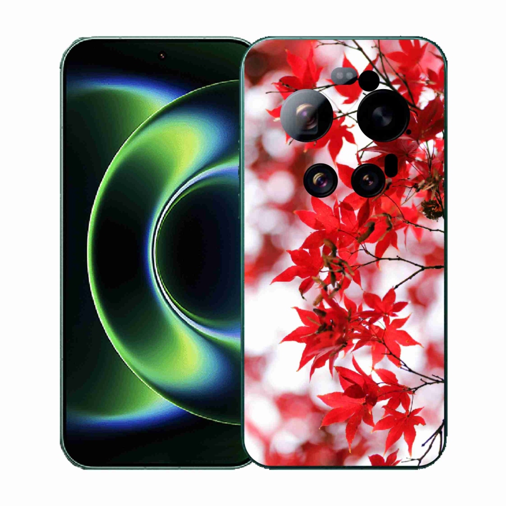 Gélový kryt mmCase na Xiaomi 17 Ultra - červené listy