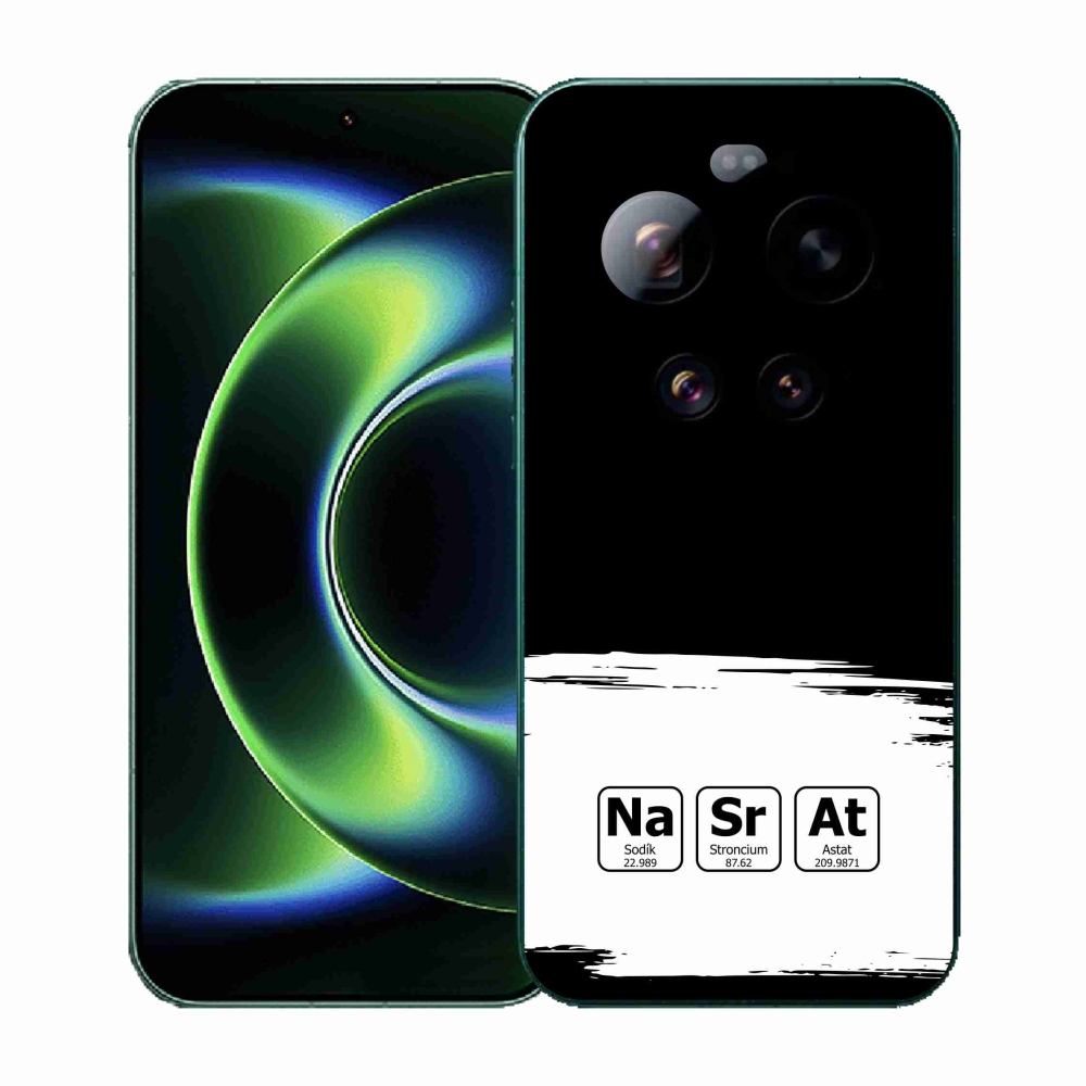 Gélový kryt mmCase na Xiaomi 17 Ultra - chemické prvky bieločierne pozadie