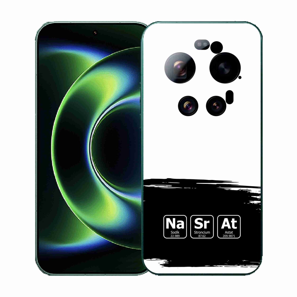 Gélový kryt mmCase na Xiaomi 17 Ultra - chemické prvky čiernobiele pozadie