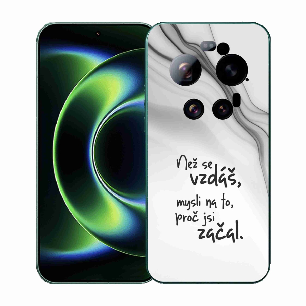 Gélový kryt mmCase na Xiaomi 17 Ultra - citát 2 biele pozadie