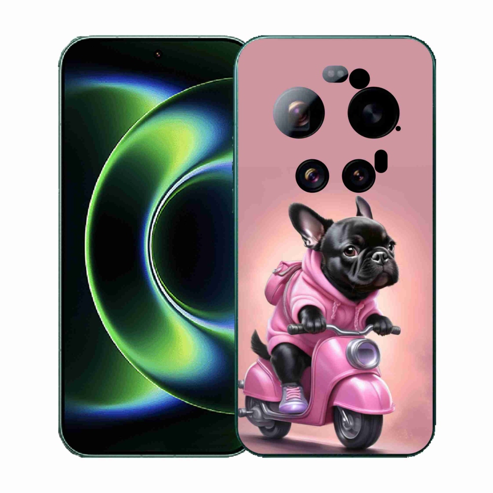 Gélový kryt mmCase na Xiaomi 17 Ultra - francúzsky buldoček na skútri