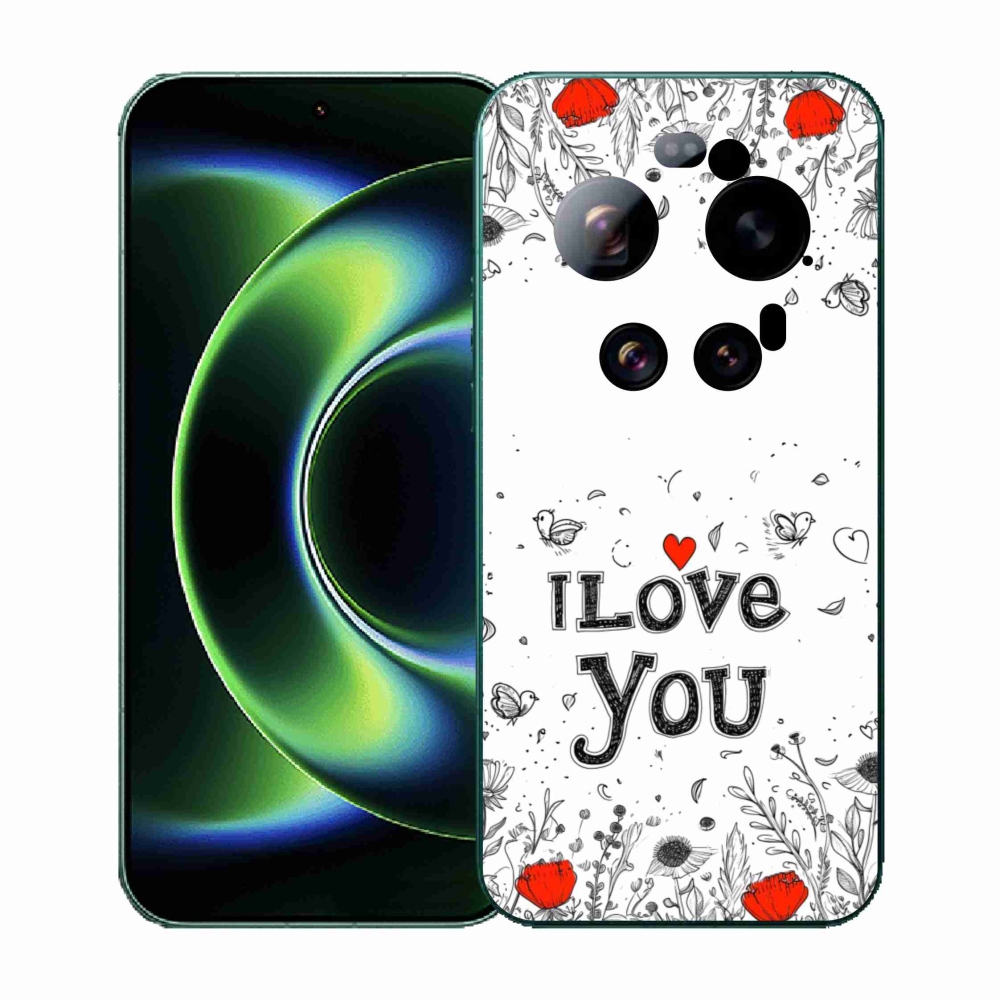 Gélový kryt mmCase na Xiaomi 17 Ultra - I love you biele pozadie