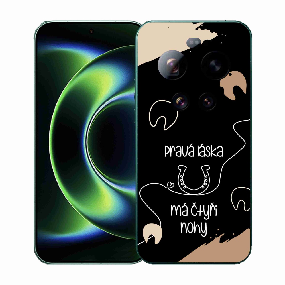 Gélový kryt mmCase na Xiaomi 17 Ultra - konský motív čierne pozadie