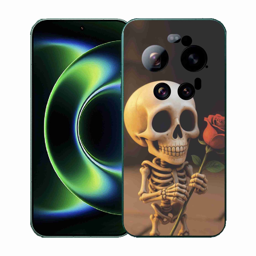 Gélový kryt mmCase na Xiaomi 17 Ultra - kostlivec s ružou