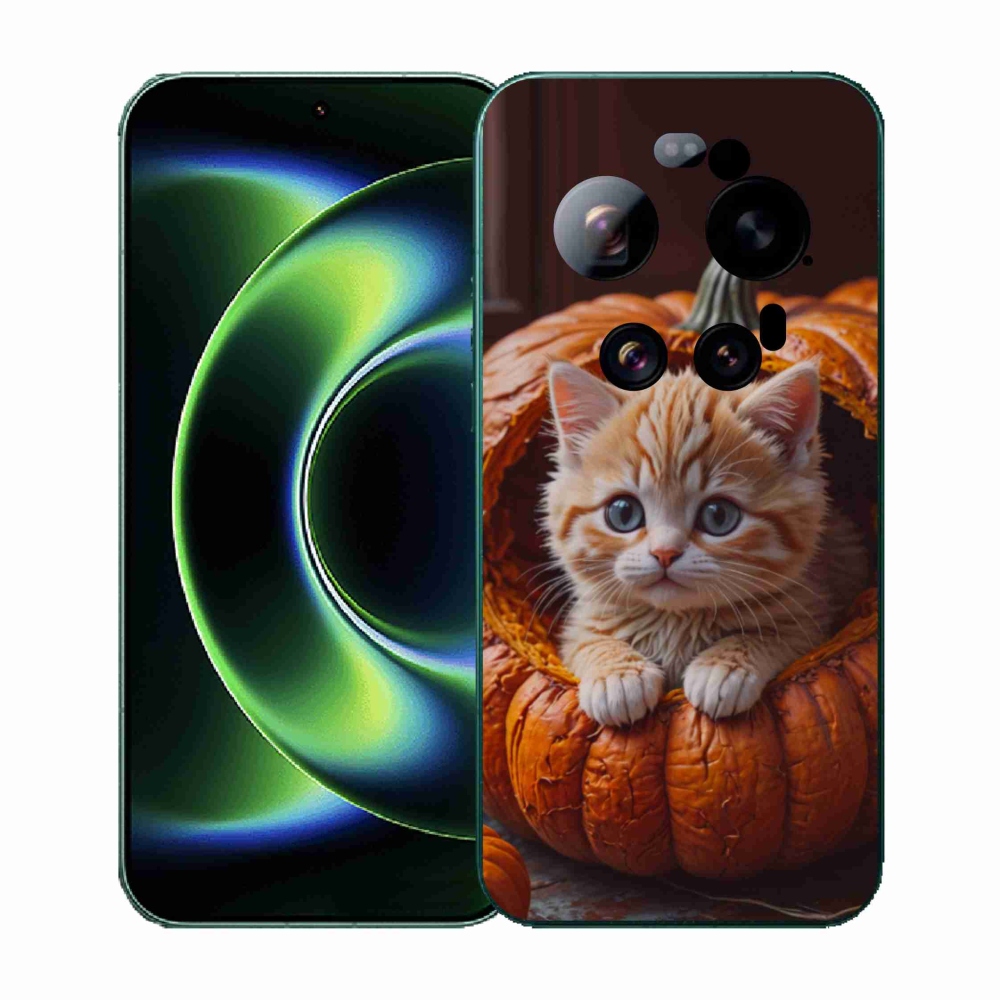 Gélový kryt mmCase na Xiaomi 17 Ultra - mačiatko a tekvica 2