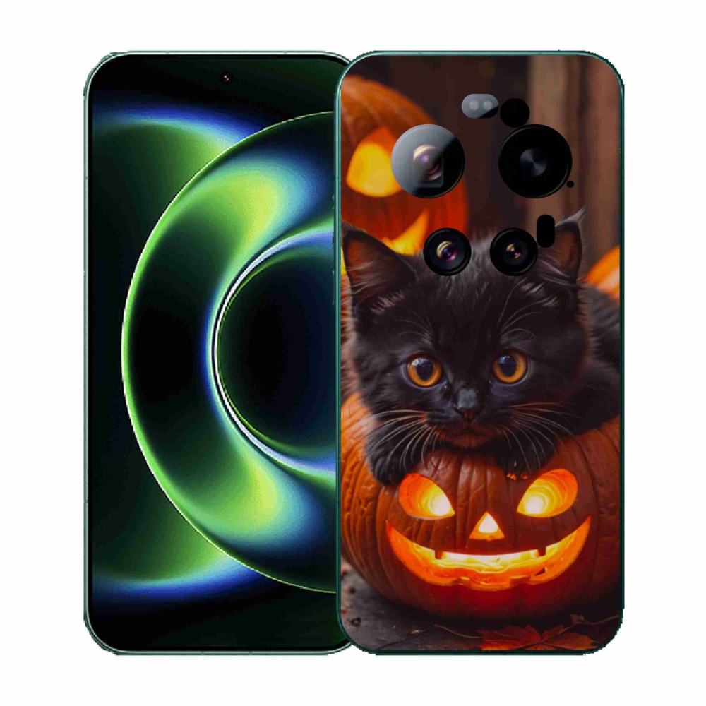 Gélový kryt mmCase na Xiaomi 17 Ultra - mačiatko a tekvica