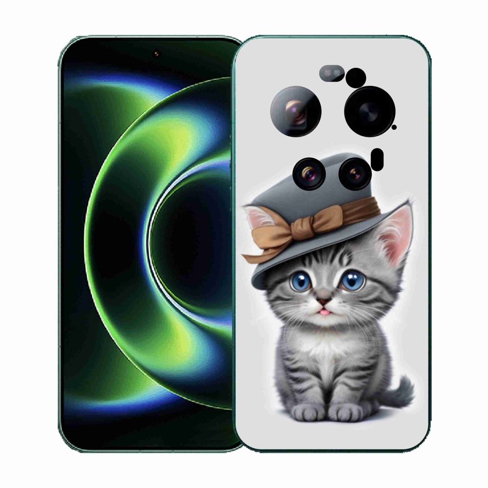 Gélový kryt mmCase na Xiaomi 17 Ultra - mačiatko s klobúkom