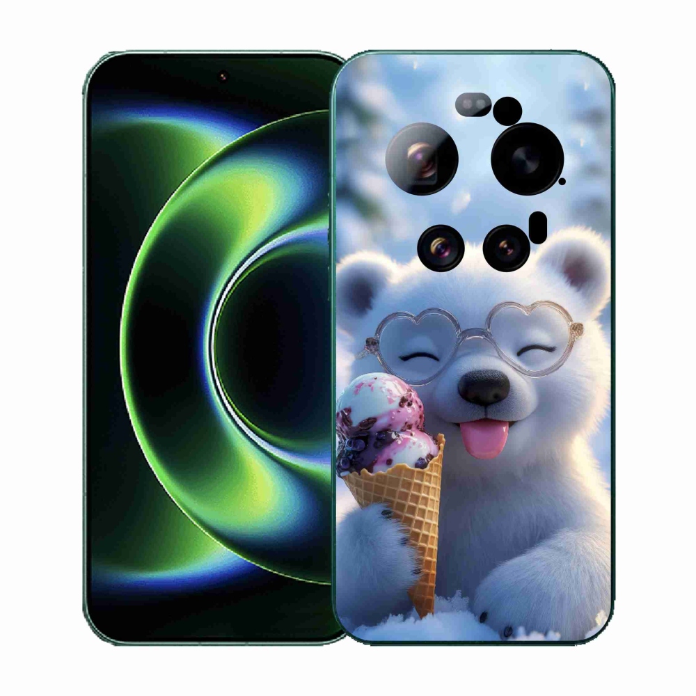 Gélový kryt mmCase na Xiaomi 17 Ultra - medvedík so zmrzlinou