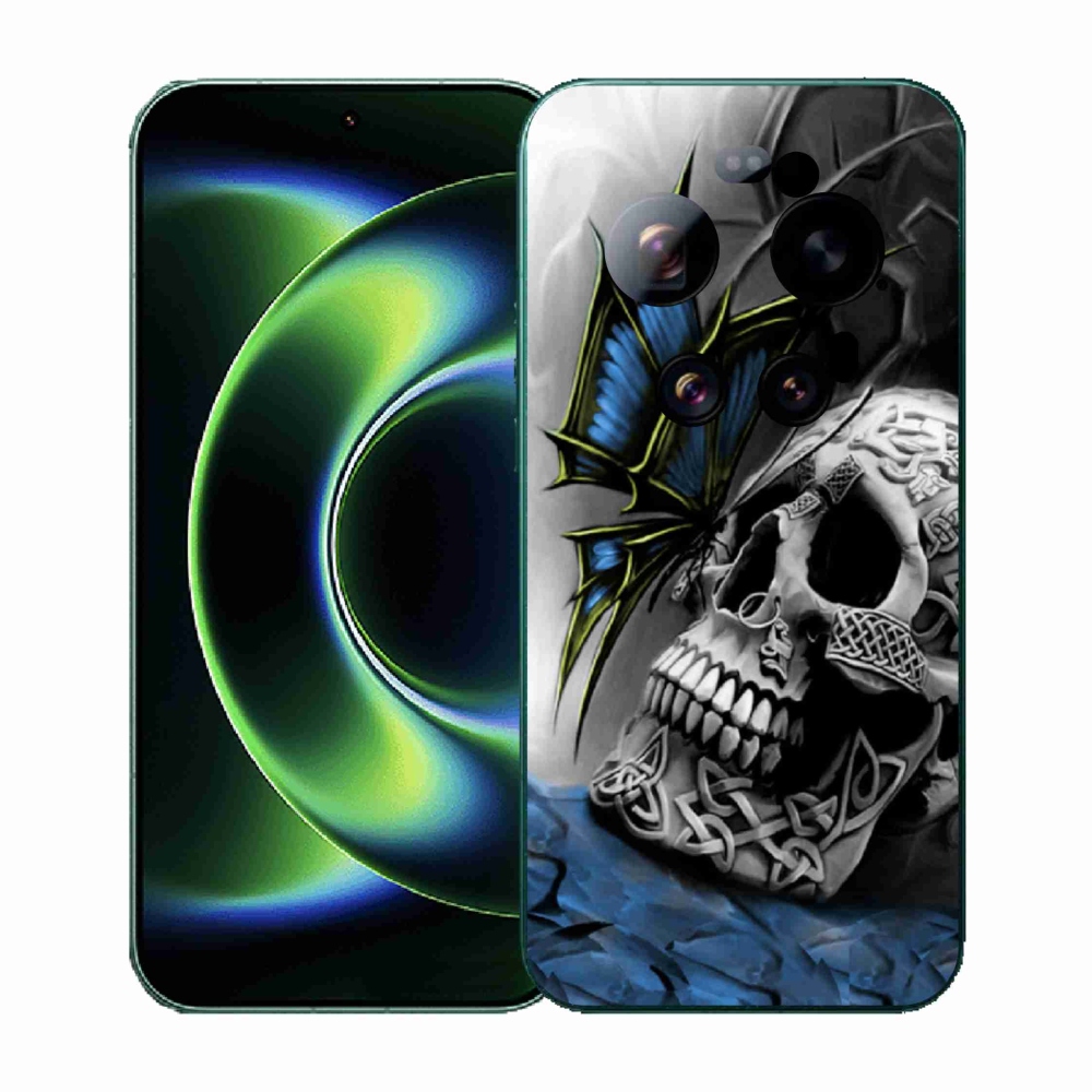 Gélový kryt mmCase na Xiaomi 17 Ultra - motýľ a lebka