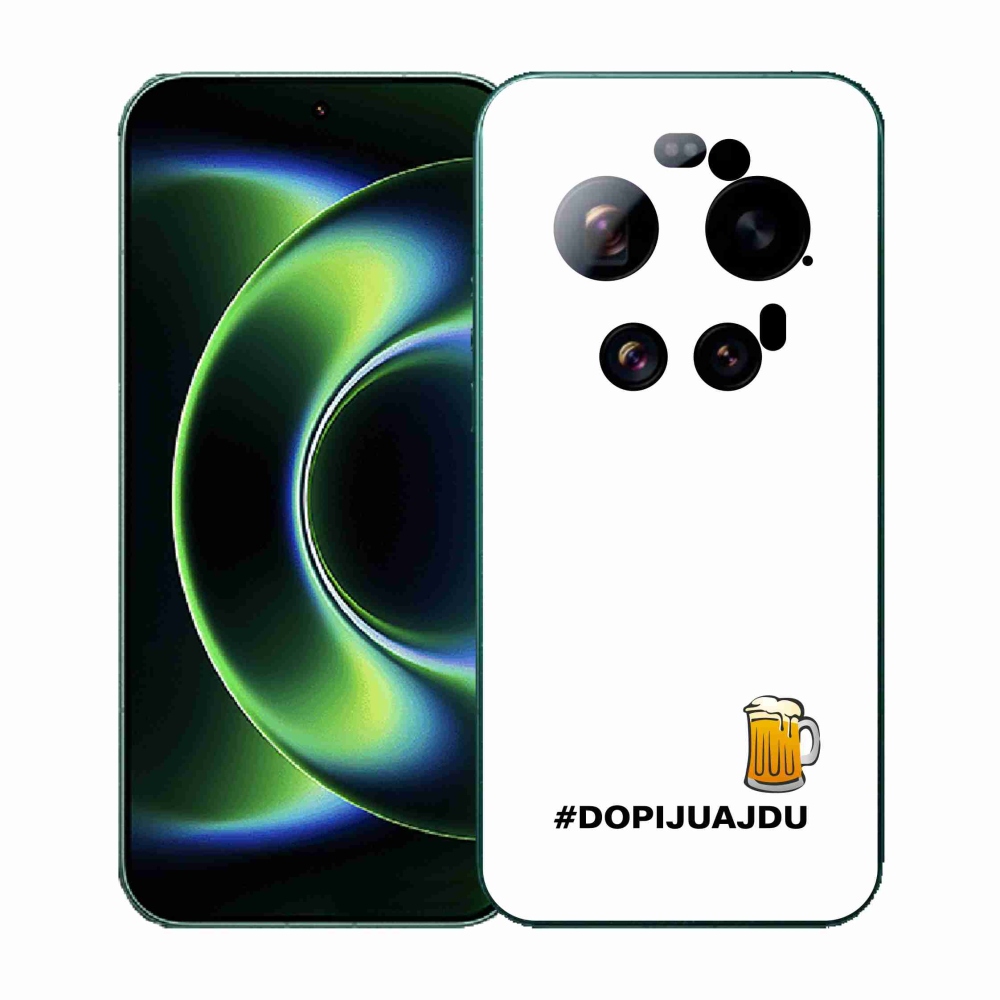 Gélový kryt mmCase na Xiaomi 17 Ultra - pivný motív 1 biele pozadie