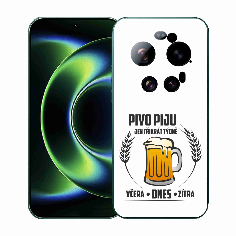 Gélový kryt mmCase na Xiaomi 17 Ultra - pivný motív biele pozadie