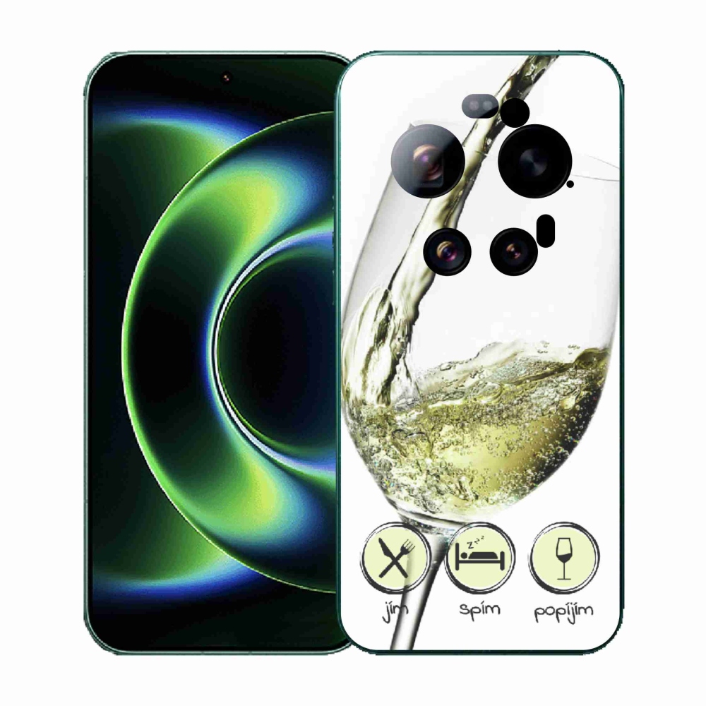 Gélový kryt mmCase na Xiaomi 17 Ultra - pohár vína bielej