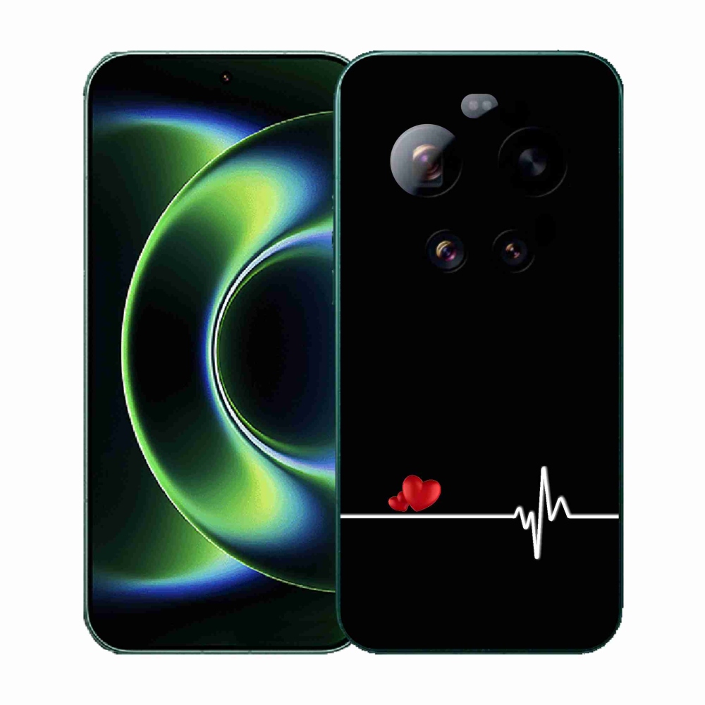 Gélový kryt mmCase na Xiaomi 17 Ultra - srdce a tep čierne pozadie