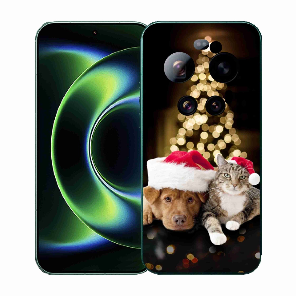 Gélový kryt mmCase na Xiaomi 17 Ultra - vianočný pes a mačka