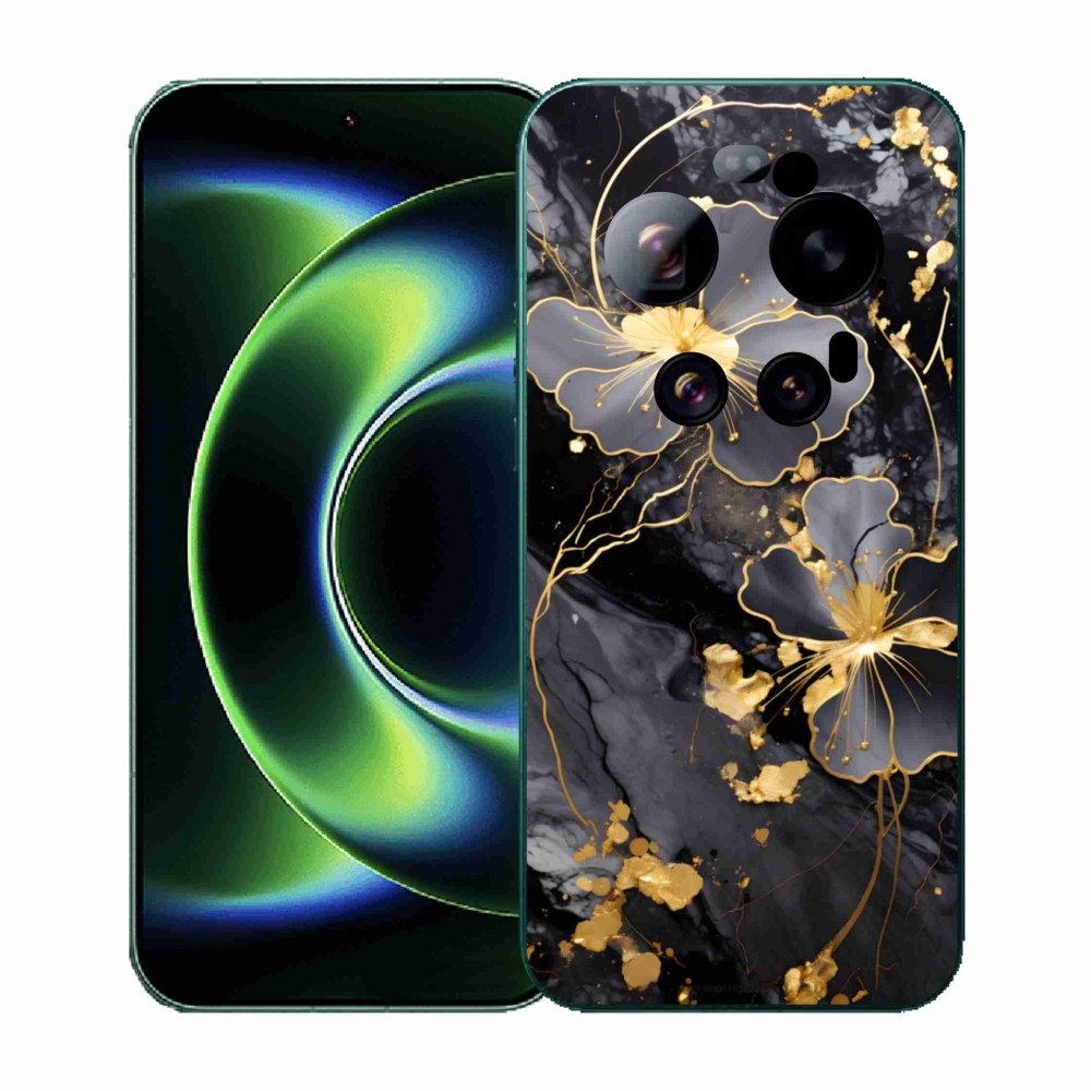 Gélový kryt mmCase na Xiaomi 17 Ultra - zlaté kvety