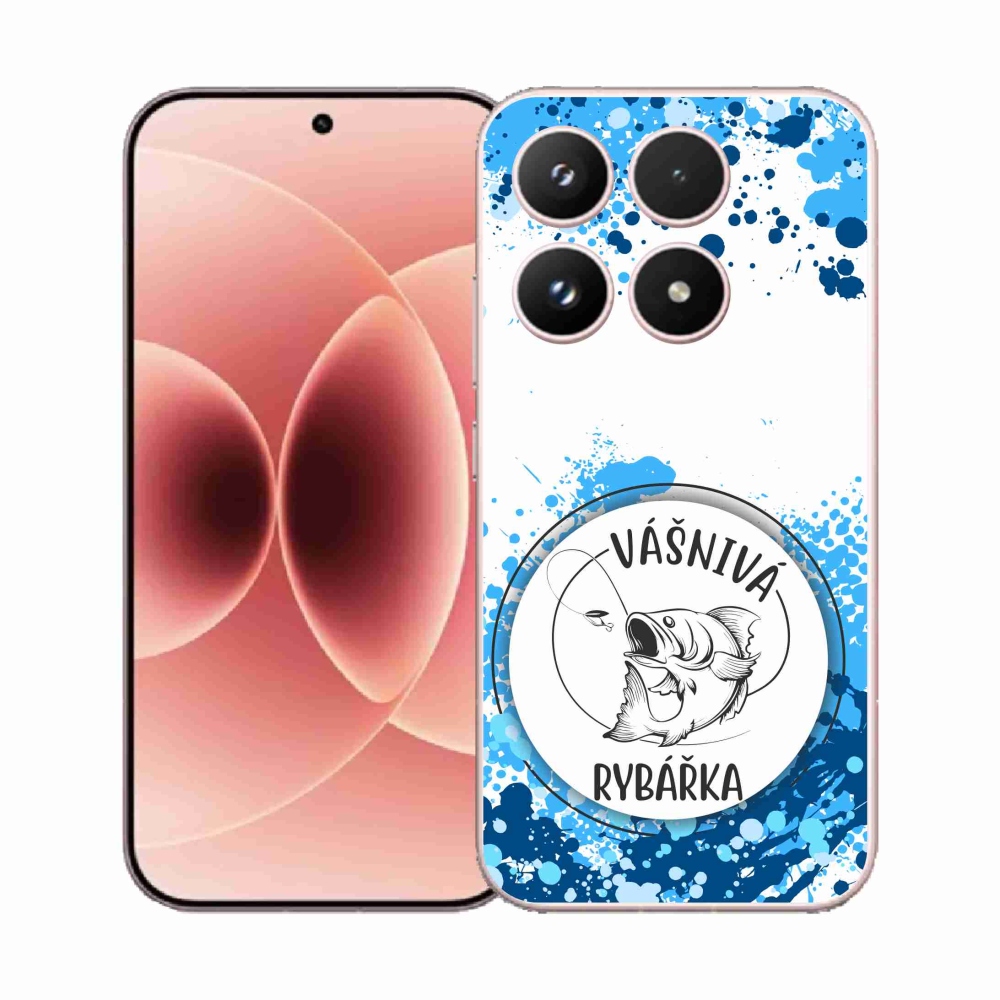 Gélový kryt mmCase na Xiaomi 17 - vášnivá rybárka biele pozadie