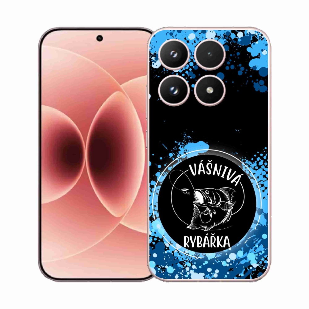 Gélový kryt mmCase na Xiaomi 17 - vášnivá rybárka čierne pozadie