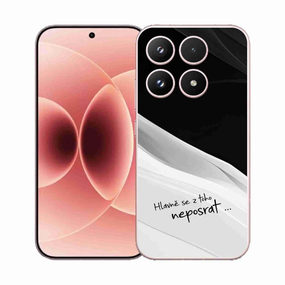 Gélový kryt mmCase na Xiaomi 17 - vtipný text 13 bieločierne pozadie