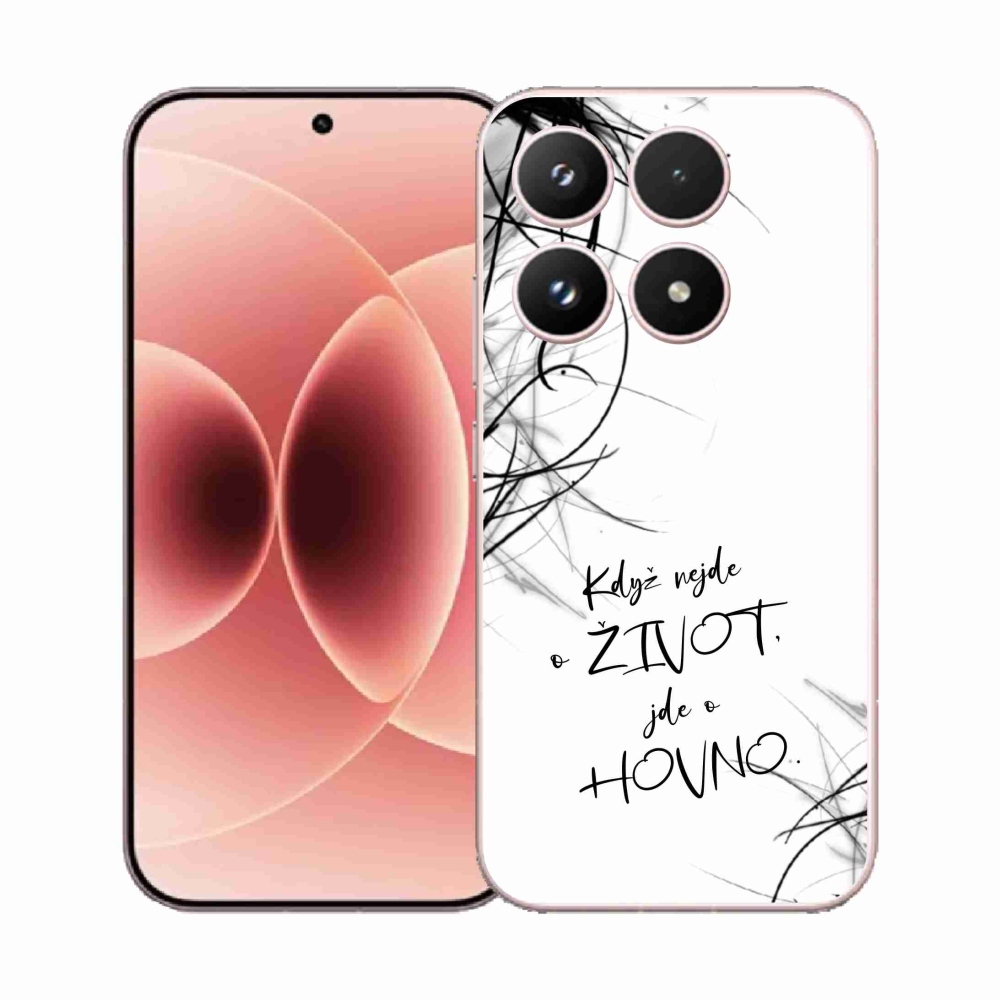 Gélový kryt mmCase na Xiaomi 17 - vtipný text 16 biele pozadie