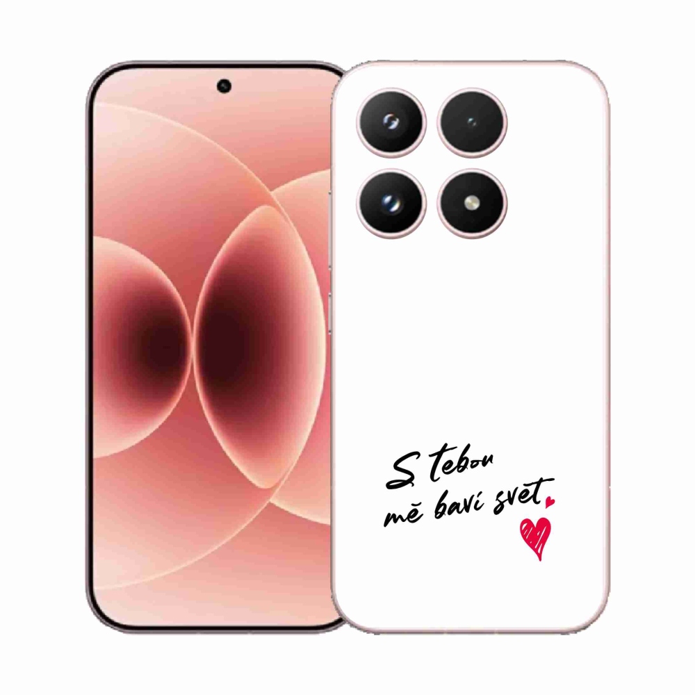 Gélový kryt mmCase na Xiaomi 17 - zamilovaný text 1 biele pozadie