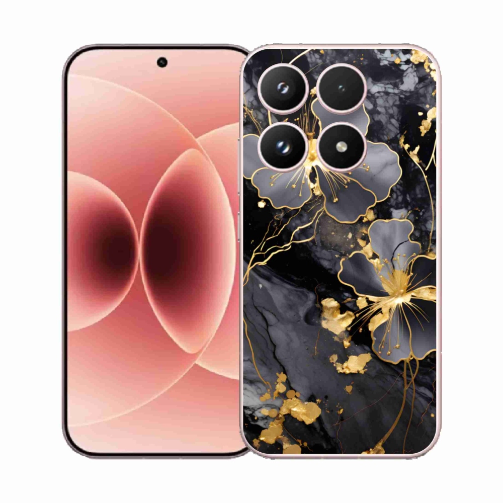 Gélový kryt mmCase na Xiaomi 17 - zlaté kvety