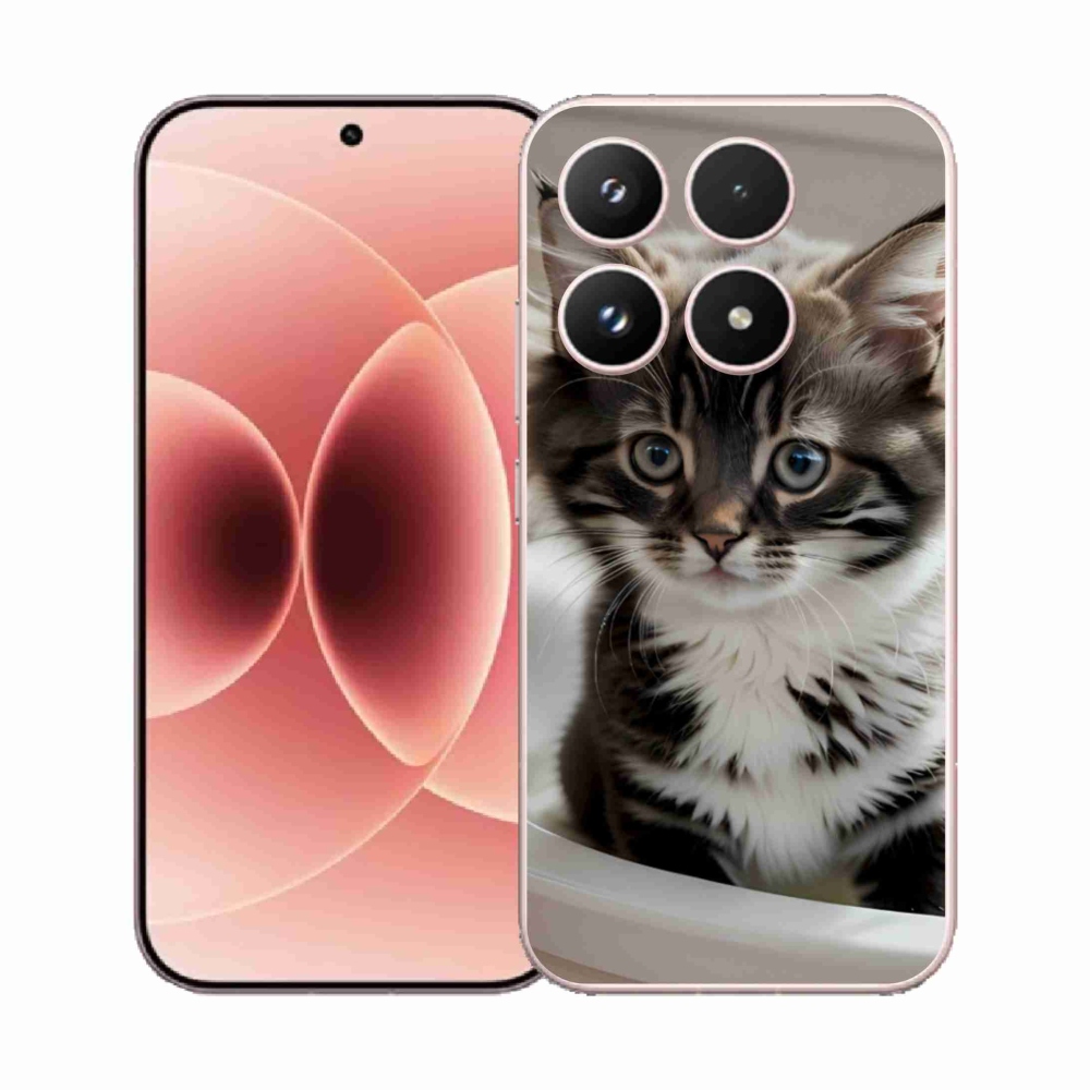 Gélový kryt mmCase na Xiaomi 17 - zvedavé mačiatko