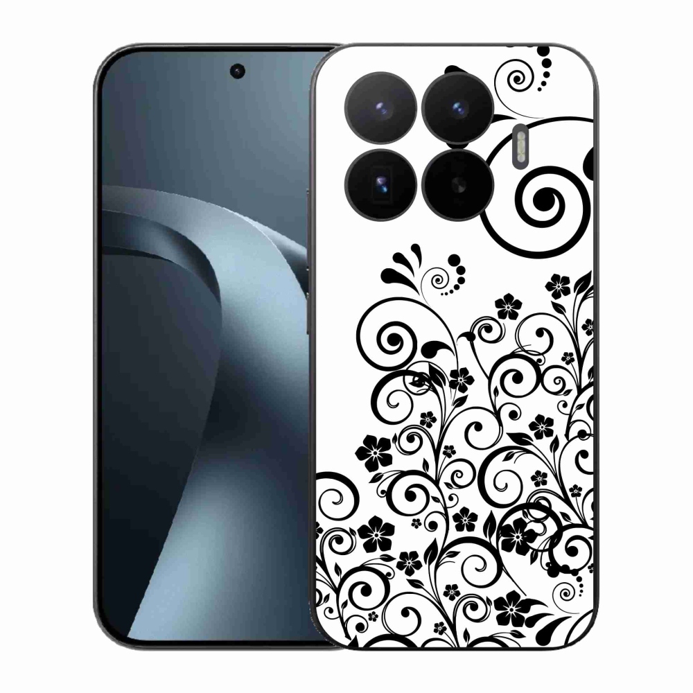 Gélový kryt mmCase na Xiaomi 17T - čiernobiele kvetinové vzory