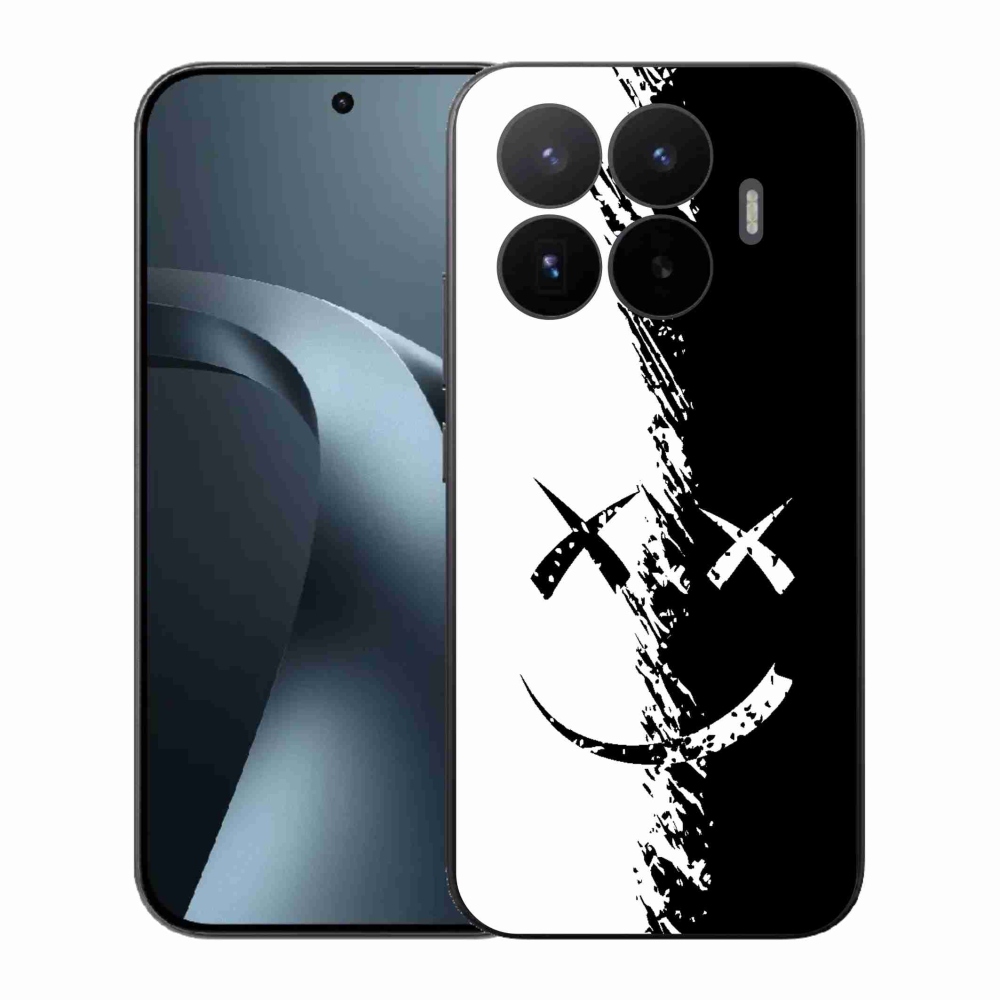 Gélový kryt mmCase na Xiaomi 17T - čiernobiely smajlík