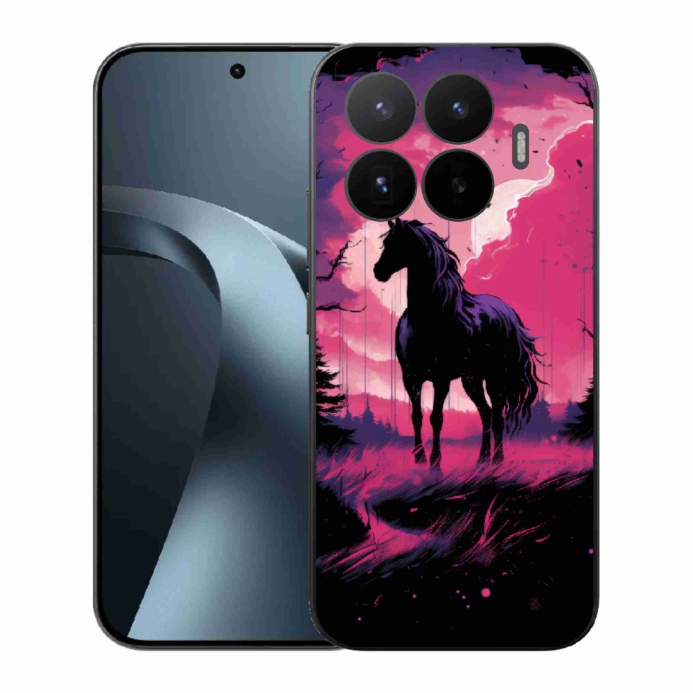 Gélový kryt mmCase na Xiaomi 17T - čierny kreslený kôň 1