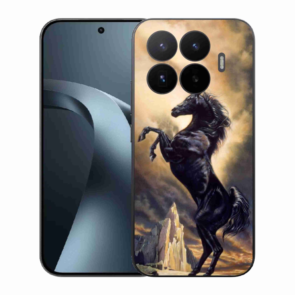 Gélový kryt mmCase na Xiaomi 17T - čierny kreslený kôň