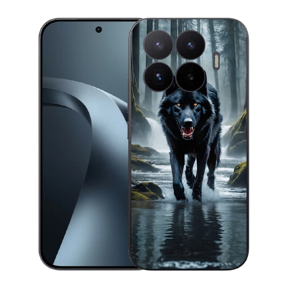 Gélový kryt mmCase na Xiaomi 17T - čierny vlk