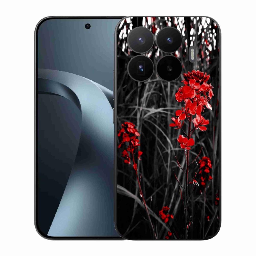 Gélový kryt mmCase na Xiaomi 17T - červená rastlina