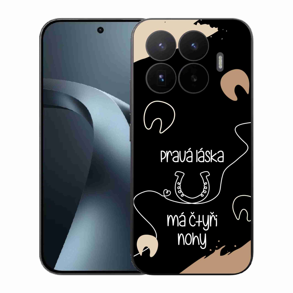 Gélový kryt mmCase na Xiaomi 17T - konský motív čierne pozadie