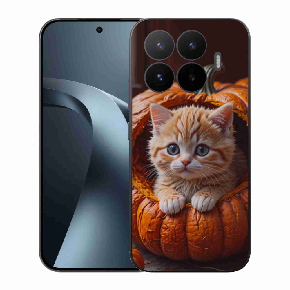 Gélový kryt mmCase na Xiaomi 17T - mačiatko a tekvica 2