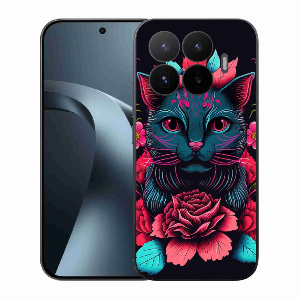 Gélový kryt mmCase na Xiaomi 17T - kvety a mačka