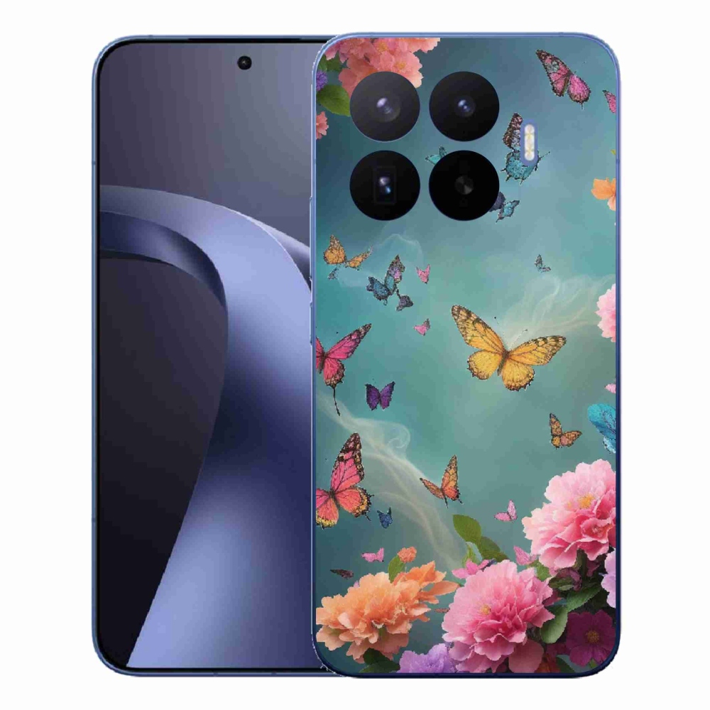 Gélový kryt mmCase na Xiaomi 17T Pro - farebné kvety a motýle