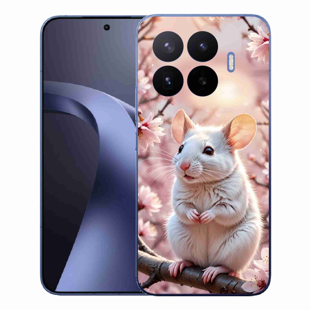 Gélový kryt mmCase na Xiaomi 17T Pro - biela myš na vetve