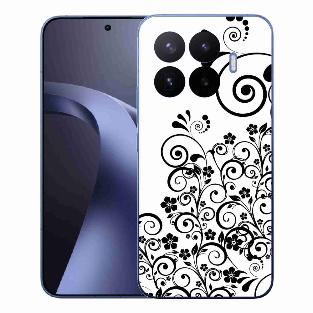 Gélový kryt mmCase na Xiaomi 17T Pro - čiernobiele kvetinové vzory