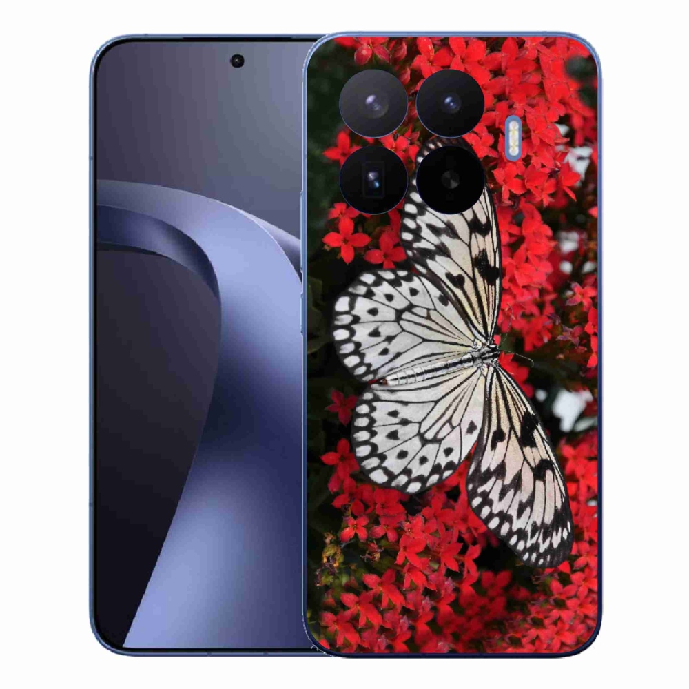 Gélový kryt mmCase na Xiaomi 17T Pro - čiernobiely motýľ 1