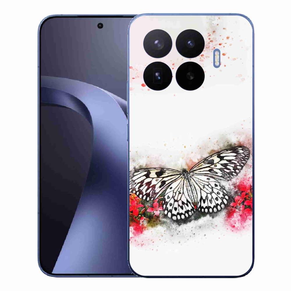 Gélový kryt mmCase na Xiaomi 17T Pro - čiernobiely motýľ