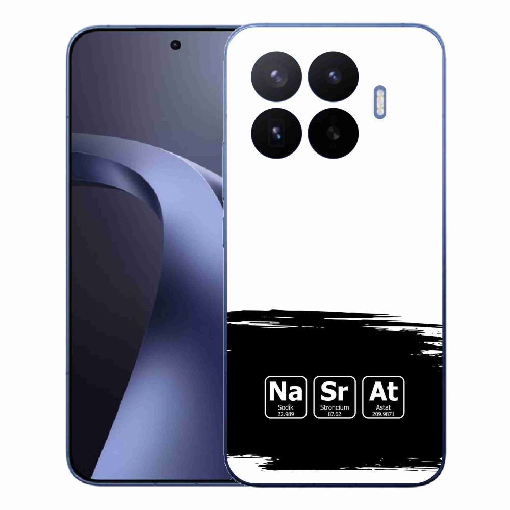 Gélový kryt mmCase na Xiaomi 17T Pro - chemické prvky čiernobiele pozadie